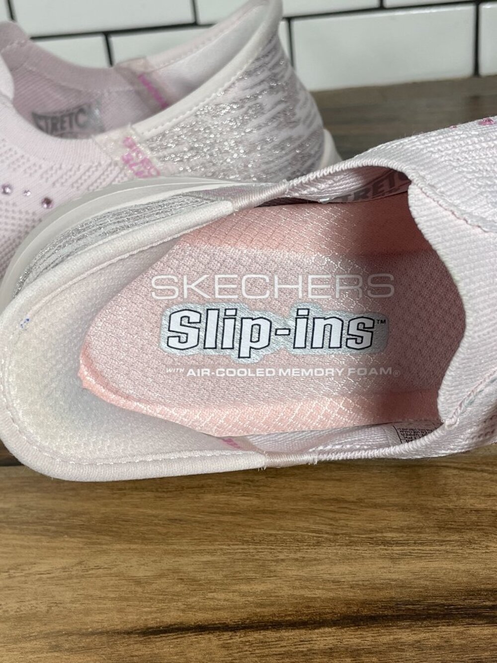 Skechers Slip-ins Ultra Flex 3.0 Summer Stripes Shoes Womens 7 Pink Hands Free - Picture 12 of 15